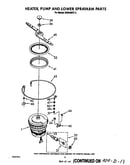 Heater, pump and lower spray arm