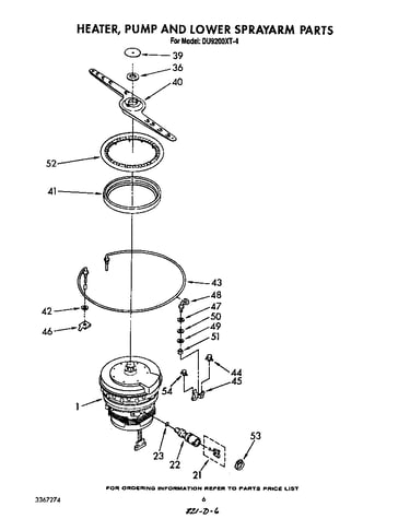 Heater, pump and lower sprayarm