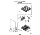 Whirlpool DU9100XT4 dish rack and panel diagram
