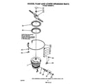 Whirlpool DU8900XT6 heater, pump and lower spray arm diagram