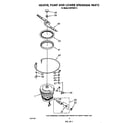Whirlpool DU8750XT3 heater, pump and lower spray arm diagram