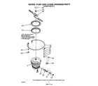 Whirlpool DU8570XT2 heater, pump and lower spray arm diagram