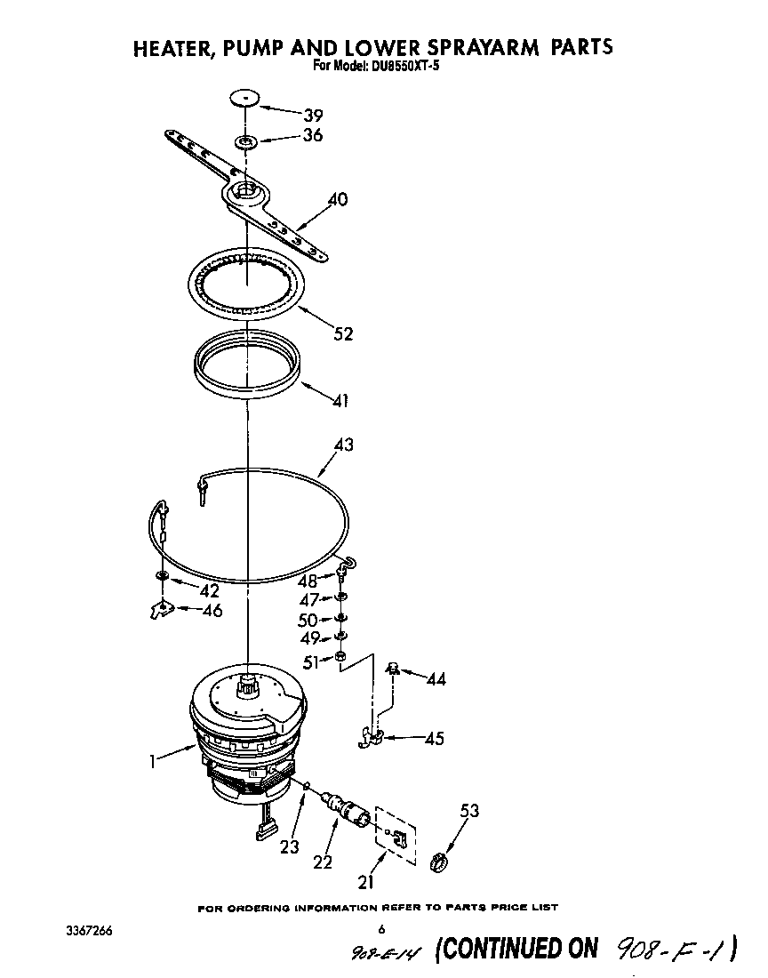 HEATER, PUMP AND LOWER SPRAY ARM