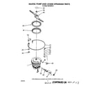 Whirlpool DU9700XR9 heater, pump and lower spray arm diagram