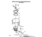 Whirlpool DU9000XR9 heater, pump and lower spray arm diagram