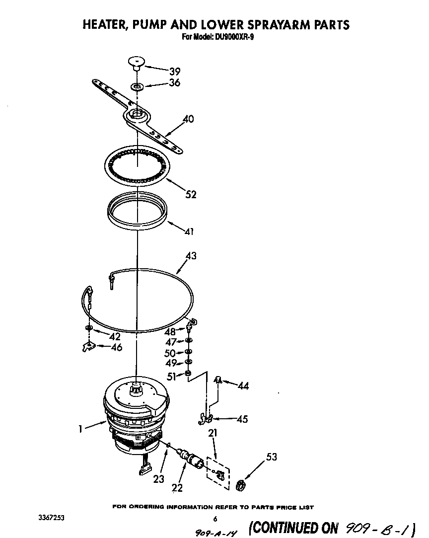 Heater, pump and lower spray arm