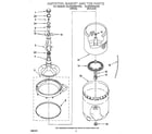 Whirlpool GLSR5233AW0 agitator, basket and tub diagram