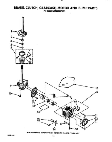 Brake, clutch, gearcase, motor and pump