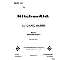 KitchenAid KAWE860WWH3 front cover diagram