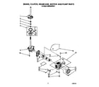 KitchenAid KAWE860WWH3 brake, clutch, gearcase, motor and pump diagram