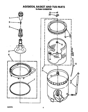 Agitator, basket and tub