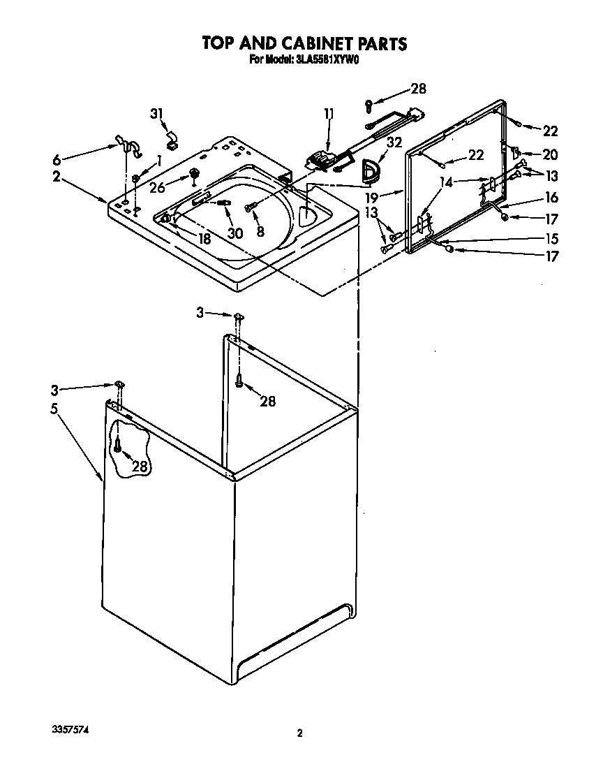 Top and cabinet
