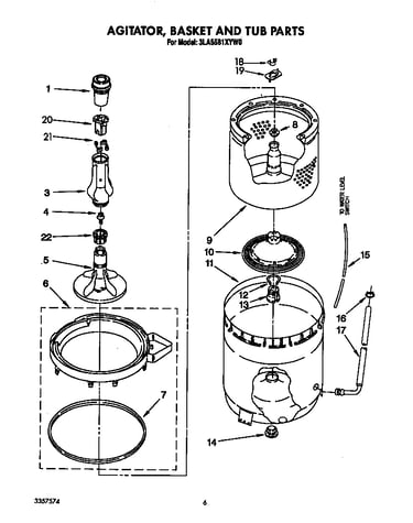 Agitator, basket and tub