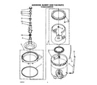 Whirlpool 6LA6300XYW0 agitator, basket and tub diagram