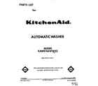 KitchenAid KAWE764WWH2 front cover diagram