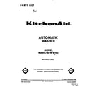KitchenAid KAWE760WWH3 front cover diagram