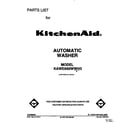 KitchenAid KAWE660WWH3 front cover diagram