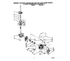 KitchenAid KAWE560WWH3 brake, clutch, gearcase, motor and pump diagram