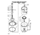 KitchenAid KAWE560WWH3 agitator, basket and tub diagram