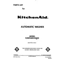 KitchenAid KAWE540WWH2 front cover diagram