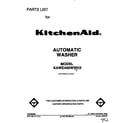 KitchenAid KAWE460WWH3 front cover diagram