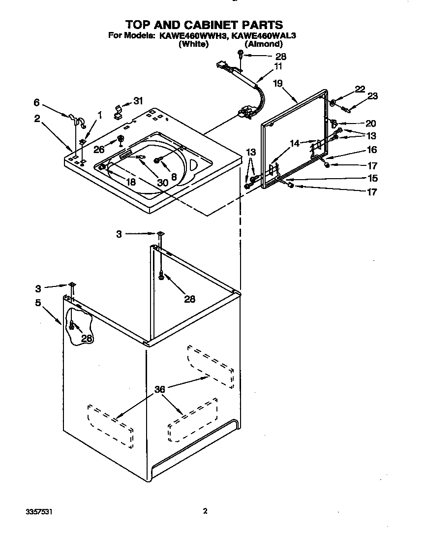 Top and cabinet