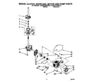 KitchenAid KAWE460WWH3 brake, clutch, gearcase, motor and pump diagram