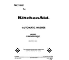 KitchenAid KAWL400WWH1 front cover diagram