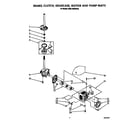 KitchenAid KAWL400WWH0 brake, clutch, gearcase, motor and pump diagram