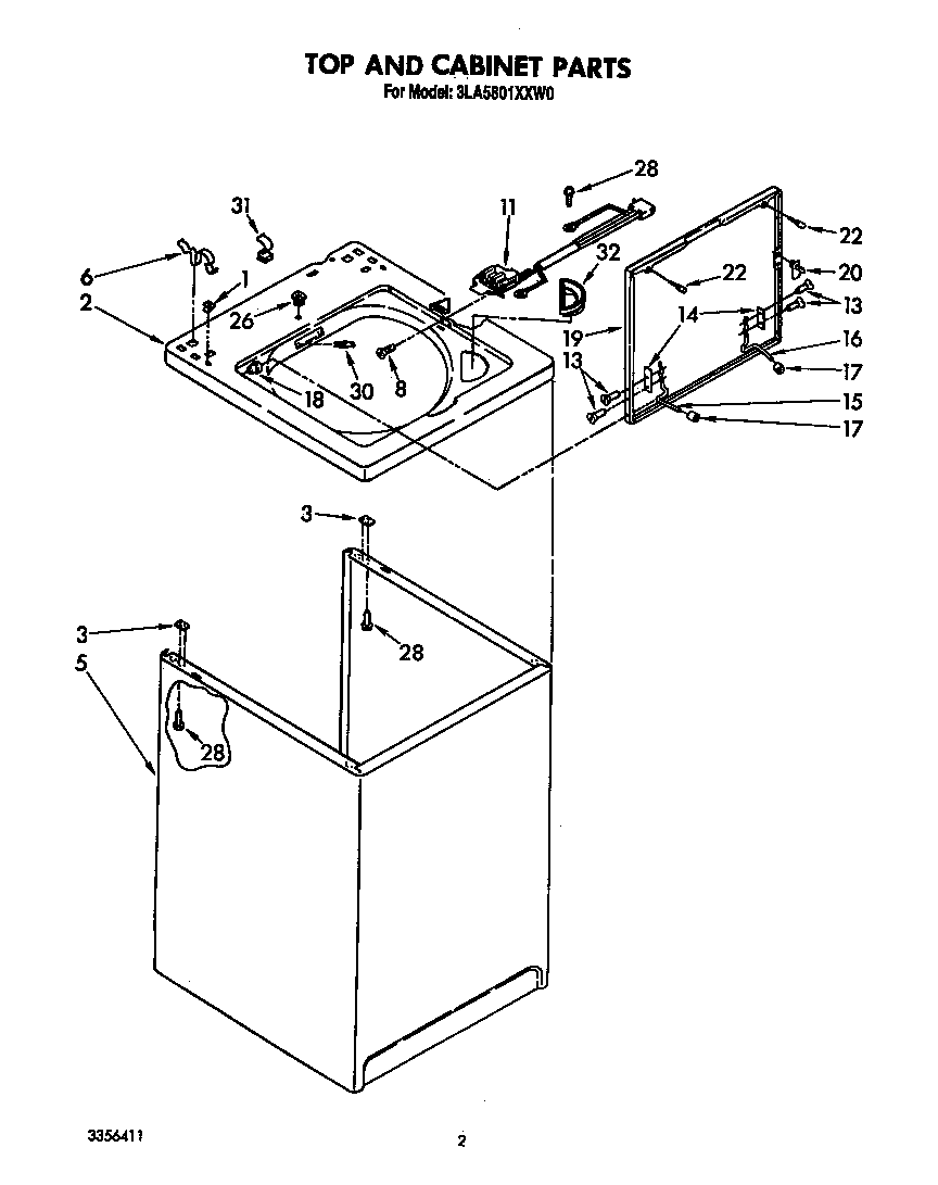 Top and cabinet