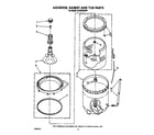 Whirlpool 4LA6300XXW1 agitator, basket and tub diagram