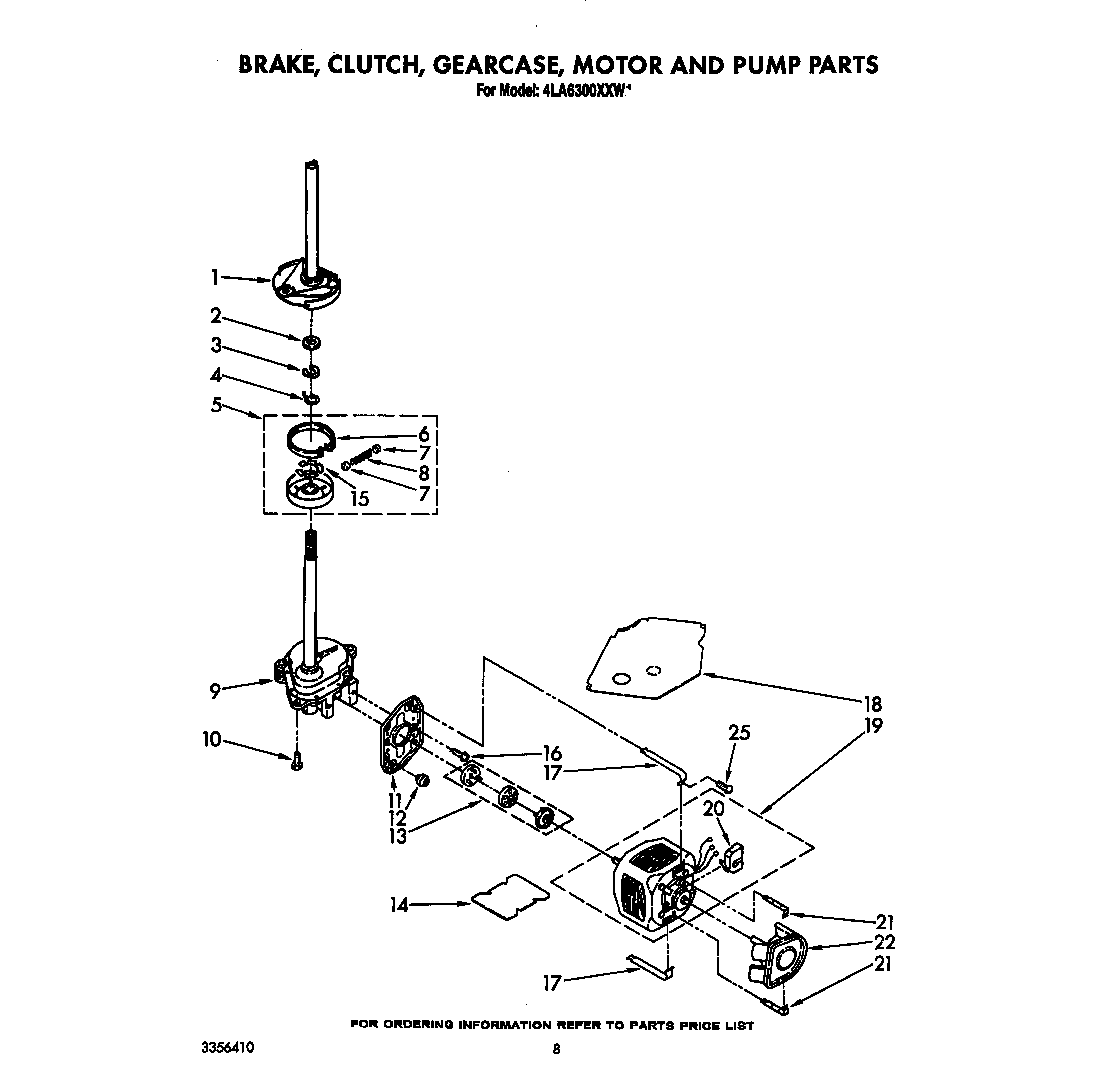 Brake, clutch, gearcase, motor and pump