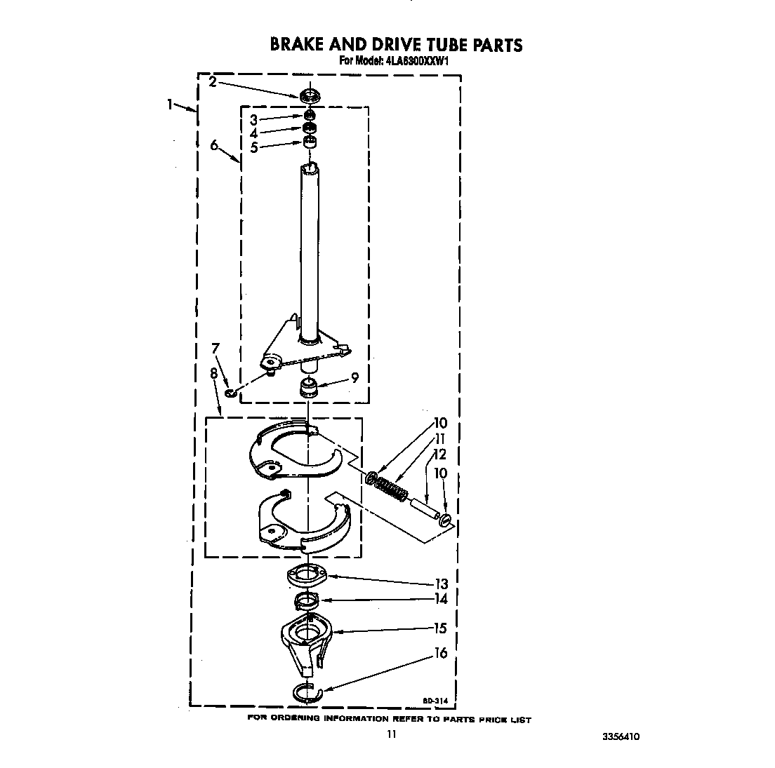 Brake and drive tube
