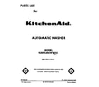 KitchenAid KAWE540WWH1 front cover diagram
