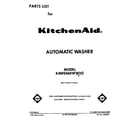 KitchenAid KAWE460WWH2 front cover diagram