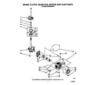 KitchenAid KAWE564WWH2 brake, clutch, gearcase, motor and pump diagram