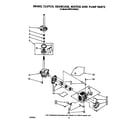 KitchenAid KAWE742WWH2 brake, clutch, gearcase, motor and pump diagram