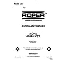 Roper AX6245VW1 front cover diagram