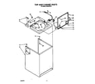 Roper AX6245VW1 top and cabinet diagram