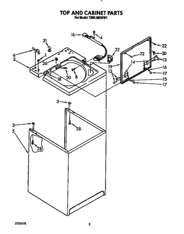Top and cabinet