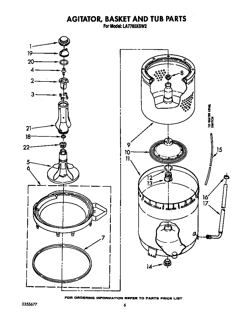 Agitator, basket and tub