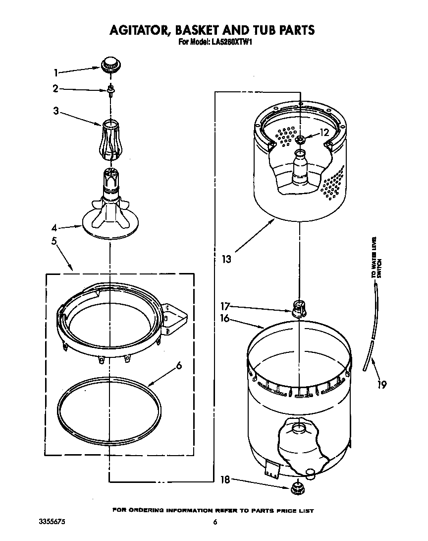 AGITATOR, BASKET AND TUB