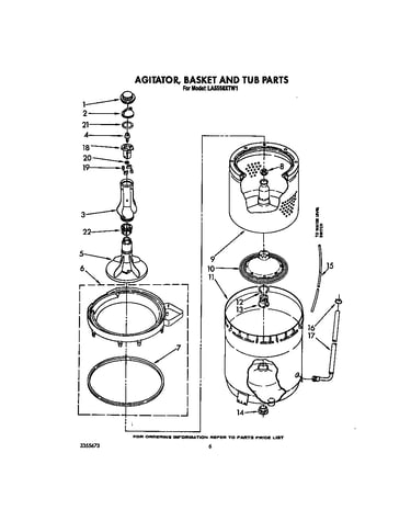 Agitator, basket and tub