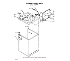 Whirlpool LA5578XTW1 top and cabinet diagram