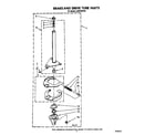 Whirlpool LA5578XTW1 brake and drive tube diagram