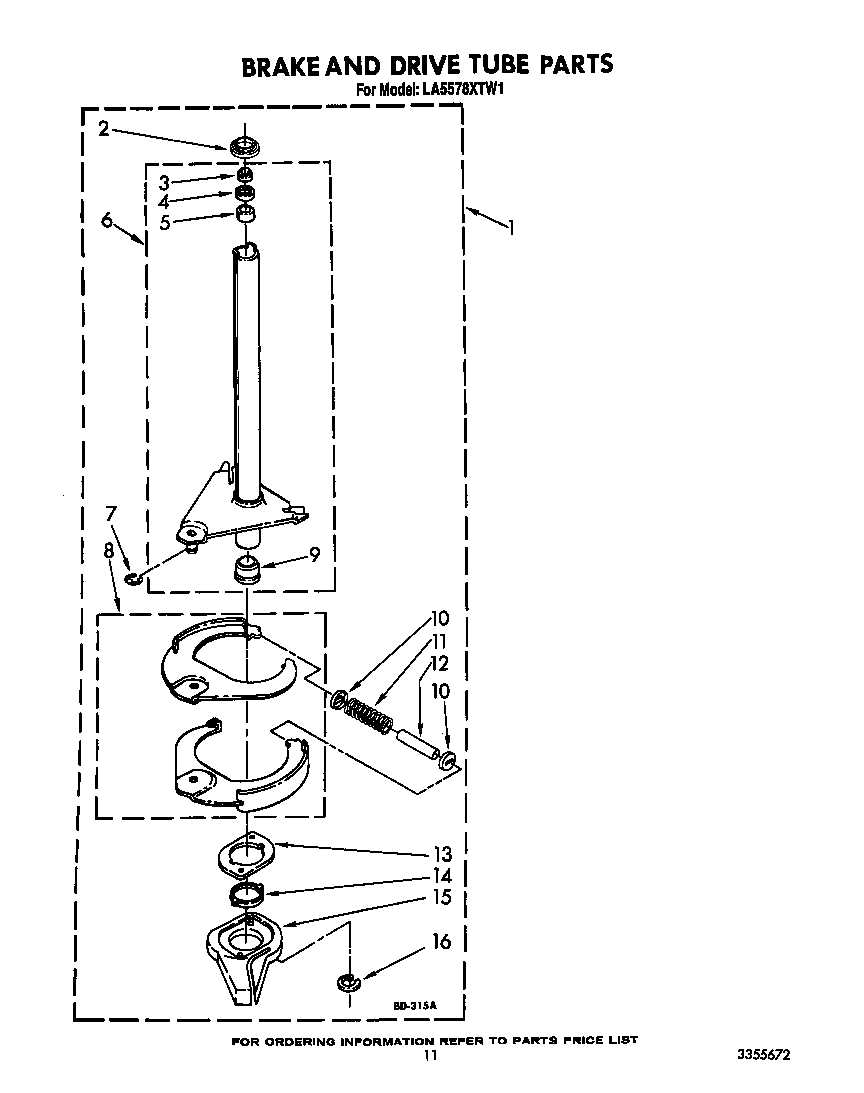 Brake and drive tube