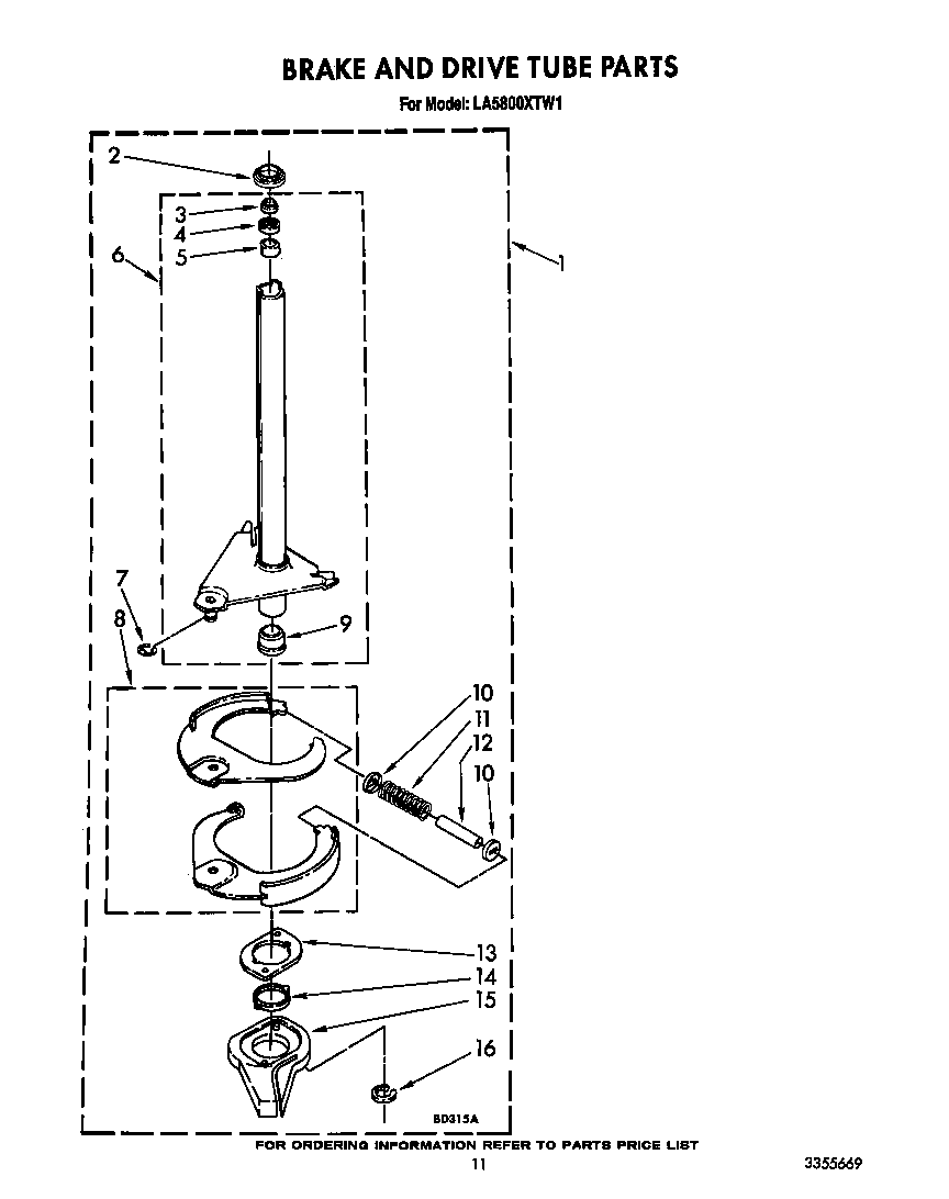 BRAKE AND DRIVE TUBE