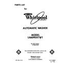 Whirlpool LA6090XTW1 front cover diagram