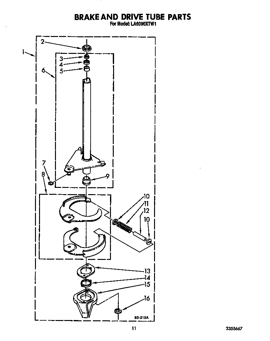 Brake and drive tube