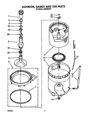Agitator, basket and tub